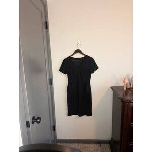 Forever 21 Black Ruffle Dress Above the Knee Short Sleeve XS